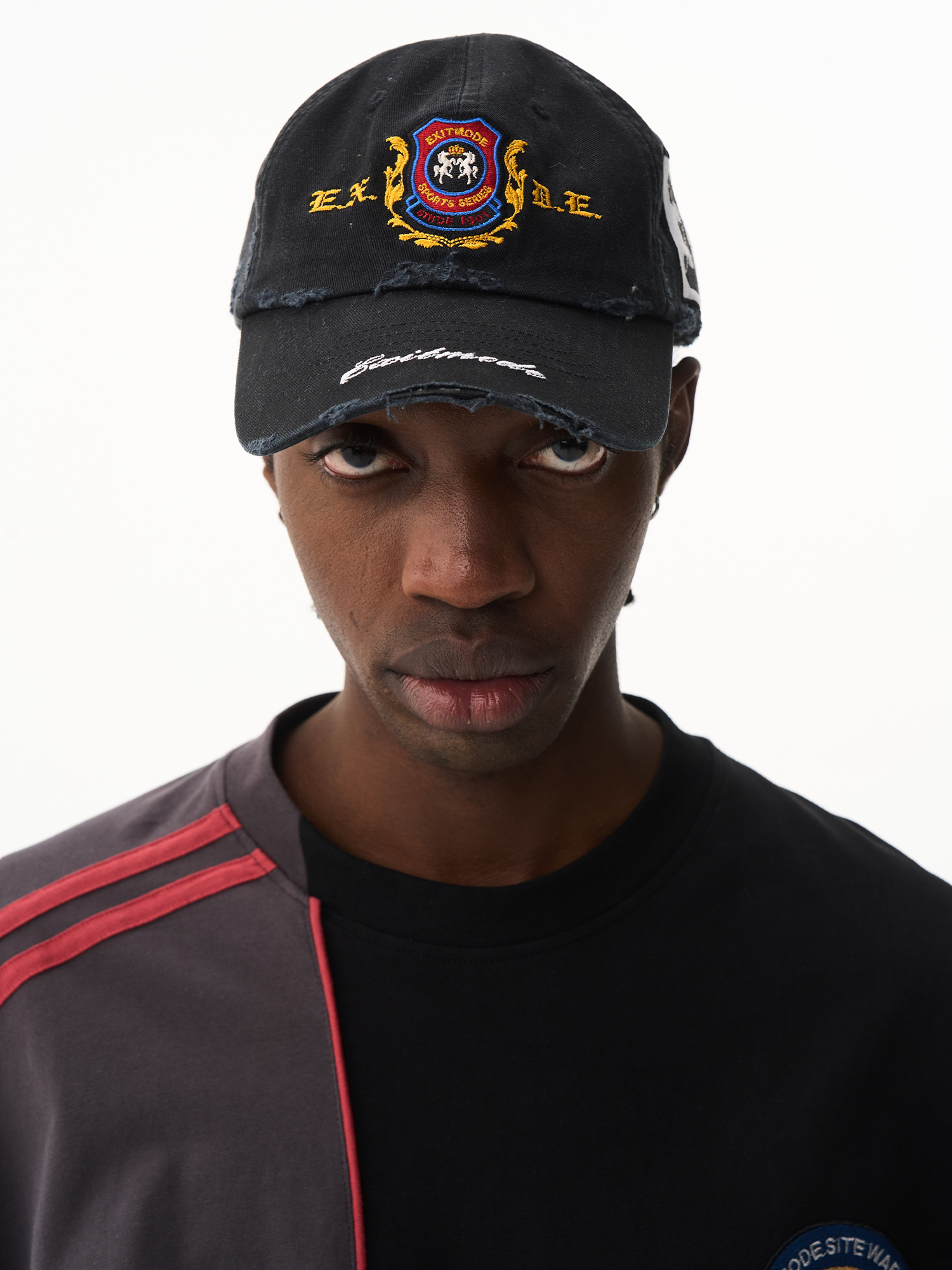 Washed Distressed Embroidered Patch Baseball Cap