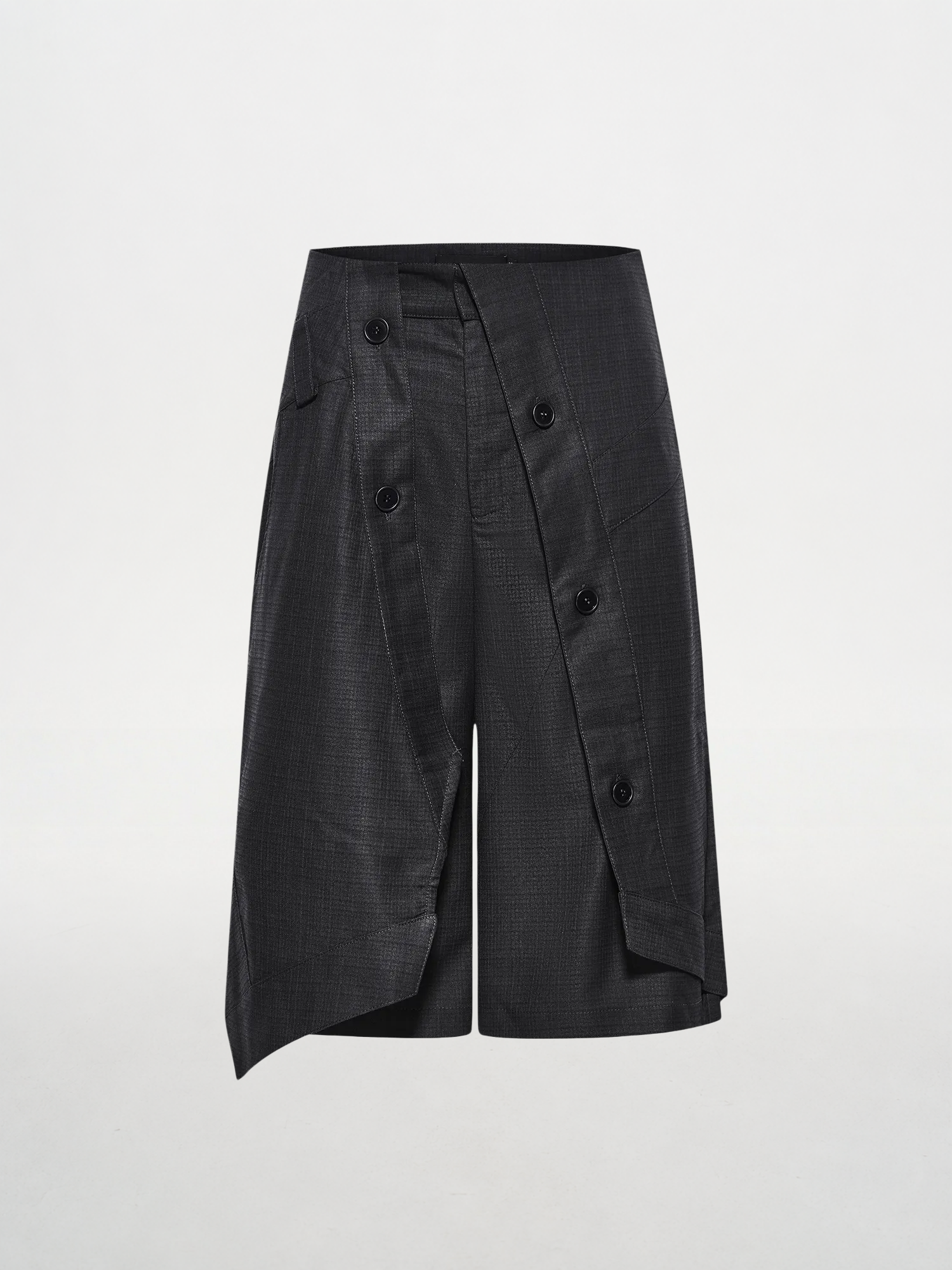 Fold-over Plaid Shorts