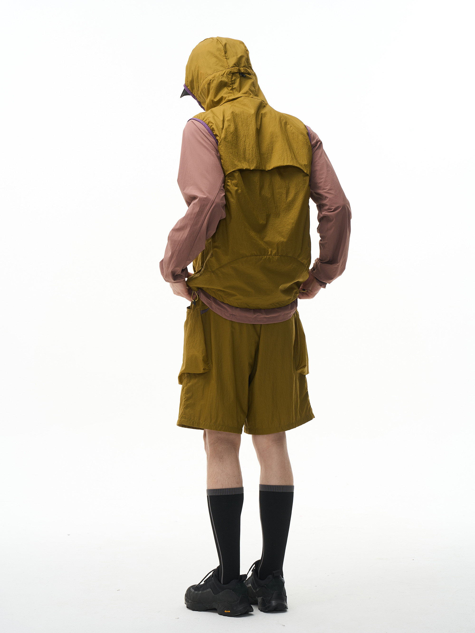 Ripstop Asymmetric Placket Sun-Protective Hooded Vest