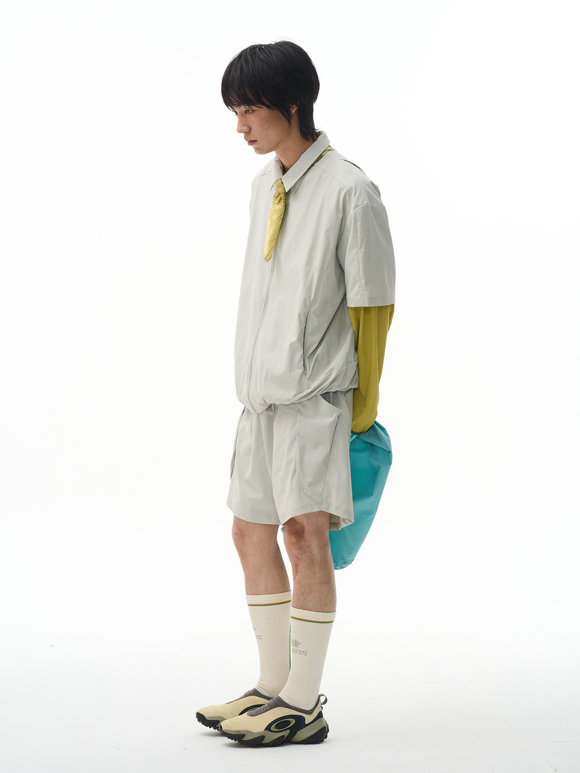 Check-Texture Quick-Dry Short Sleeve Shirt