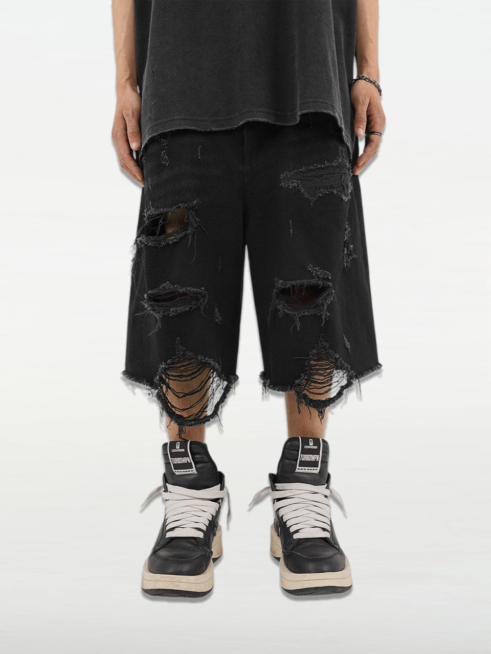 Distressed Denim Shorts