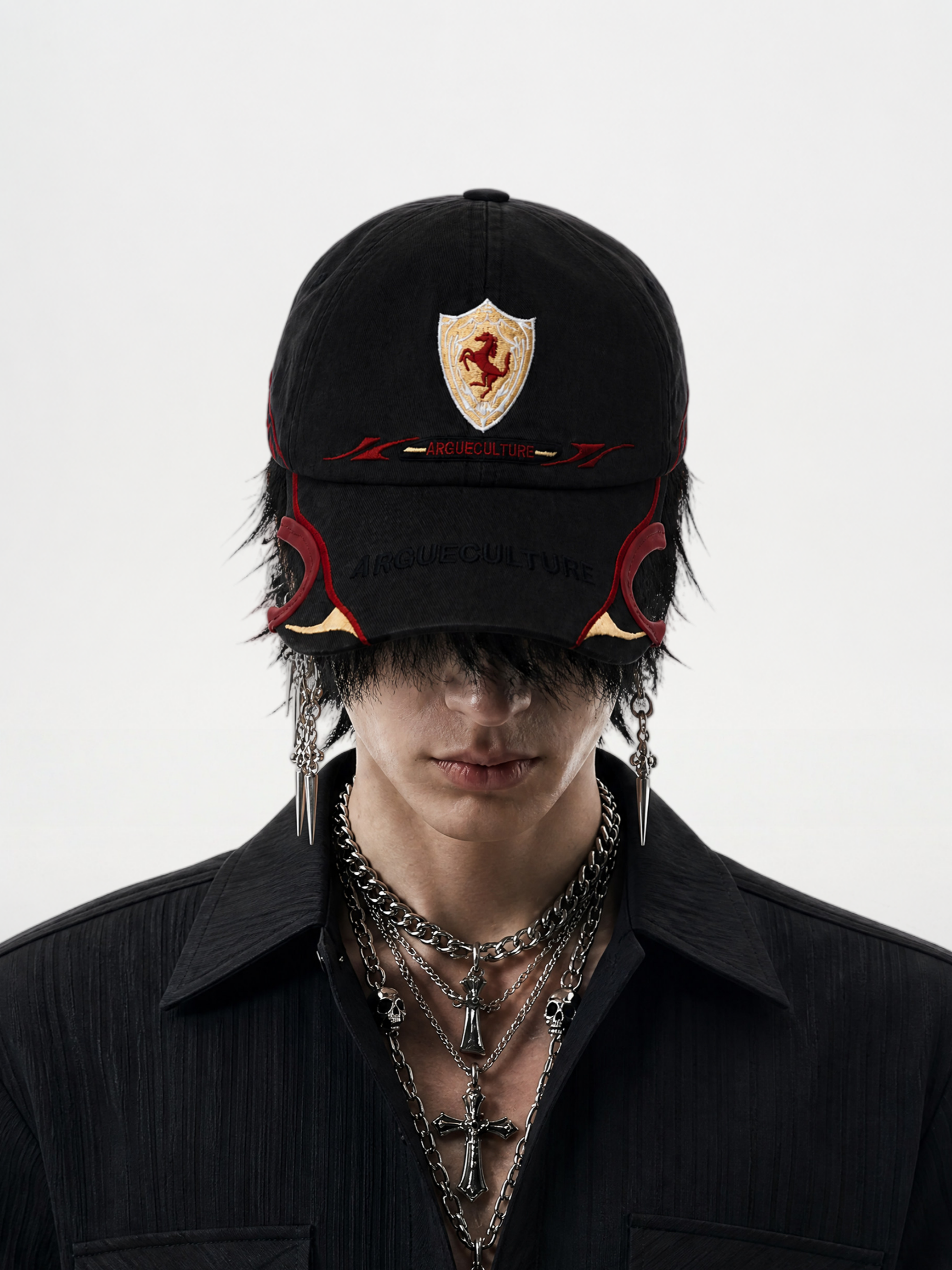 Shield Emblem Horse Embroidery Baseball Cap