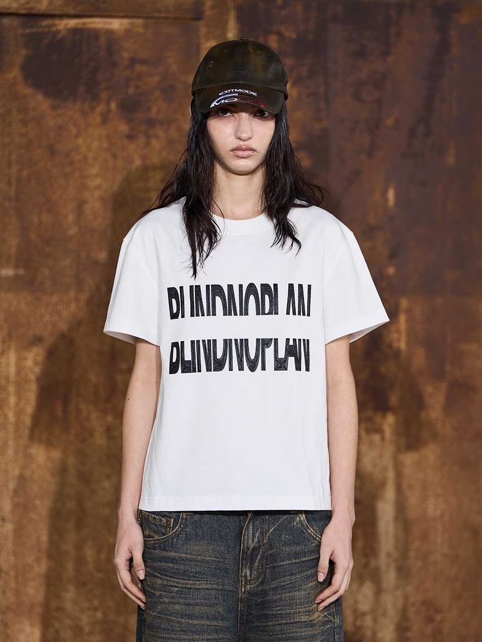 EXITMODE BY BLINDNOPLAN 24SS Glue Print T-Shirt