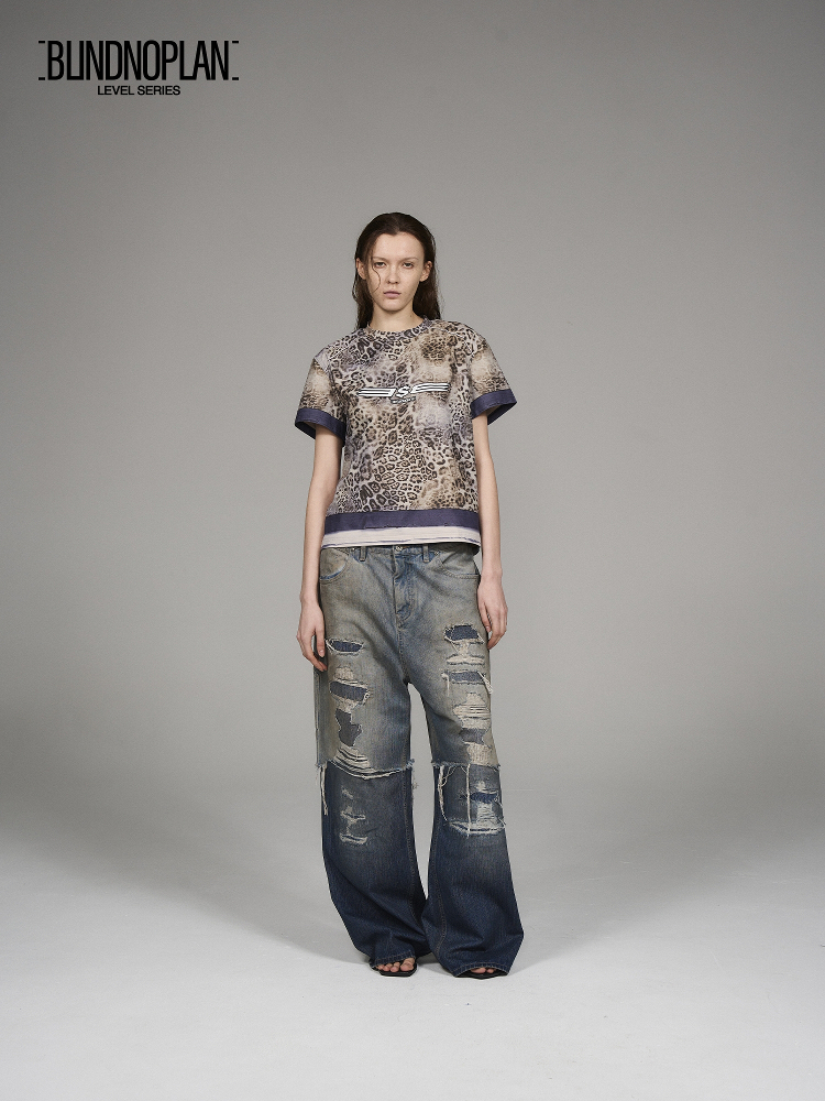 BLINDNOPLAN Level Series Leopard Print Visual T-Shirt