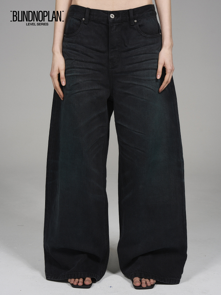 BLINDNOPLAN Level Series Blue Washed Distressed Denim Jeans