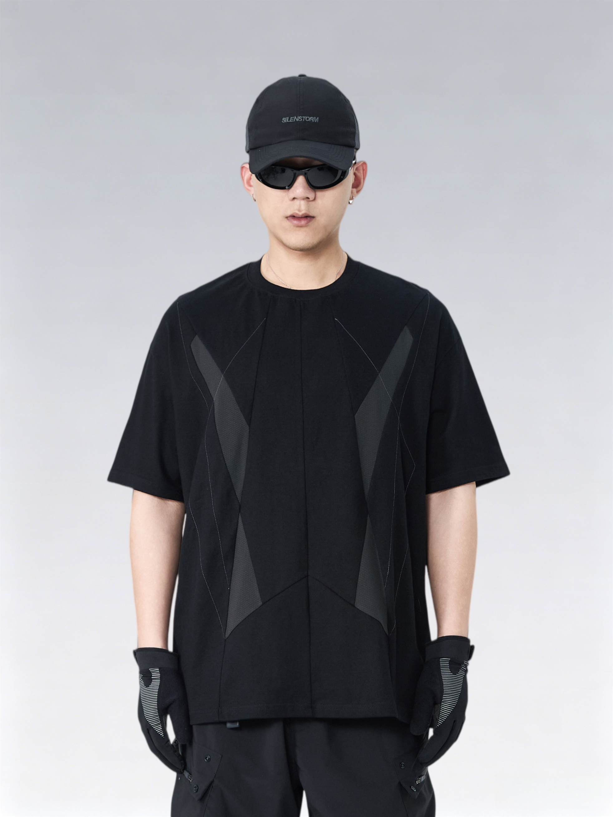 Geometric Panel Mesh T-Shirt