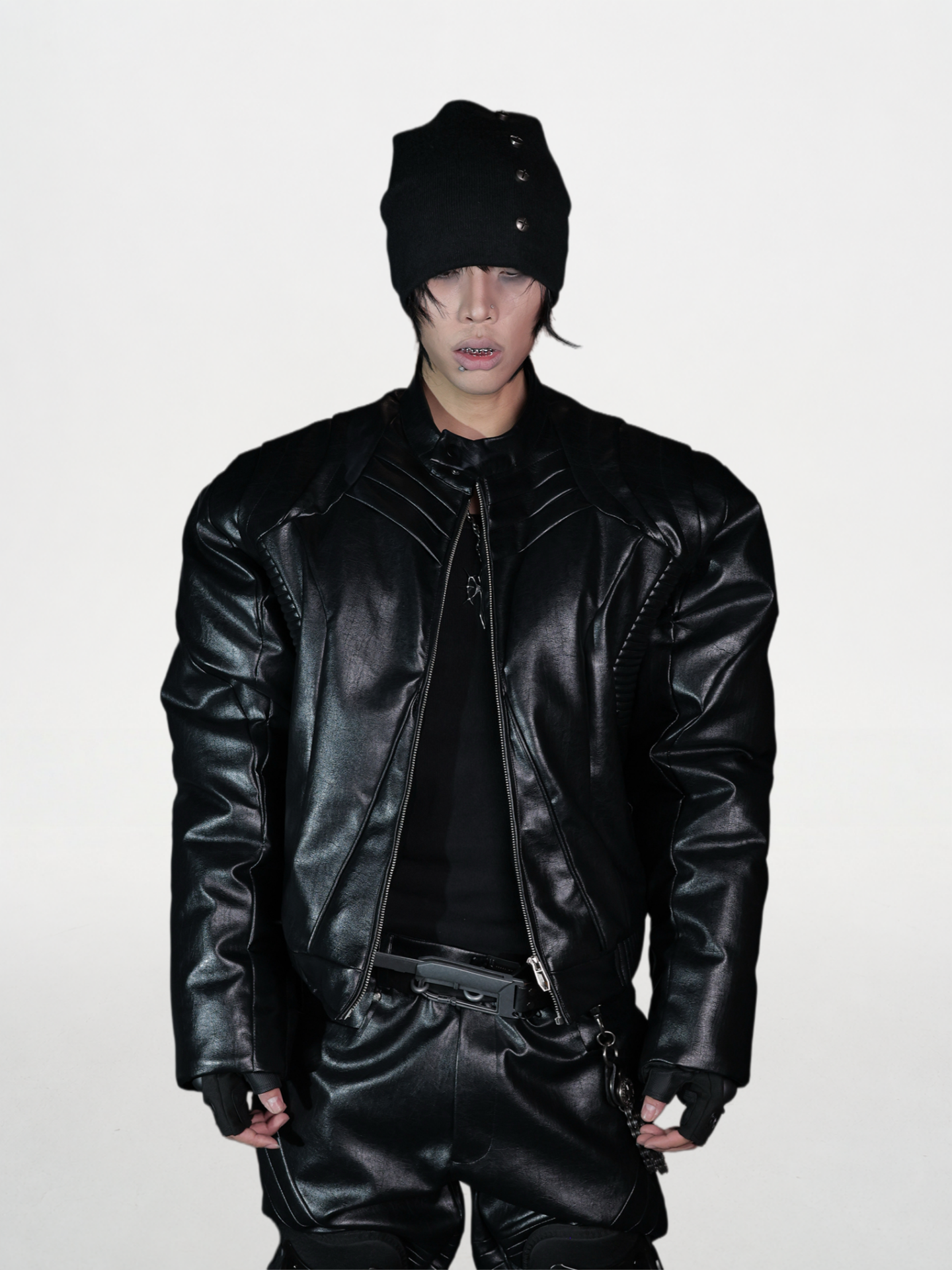Scale Armor Leather Padded Jacket