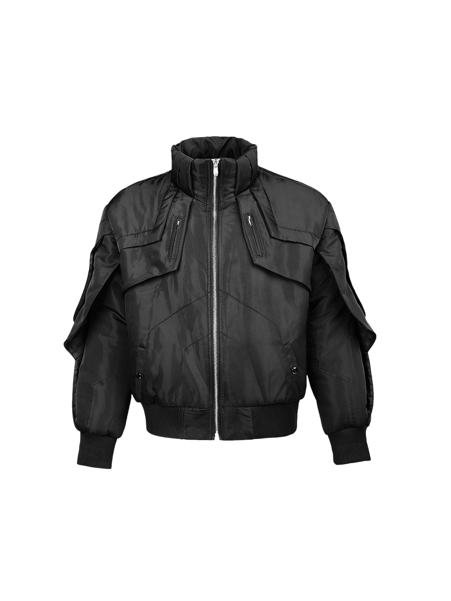 [Sold Out] Winged Sleeves Liquid Metal Panel Oversized Cotton Jacket