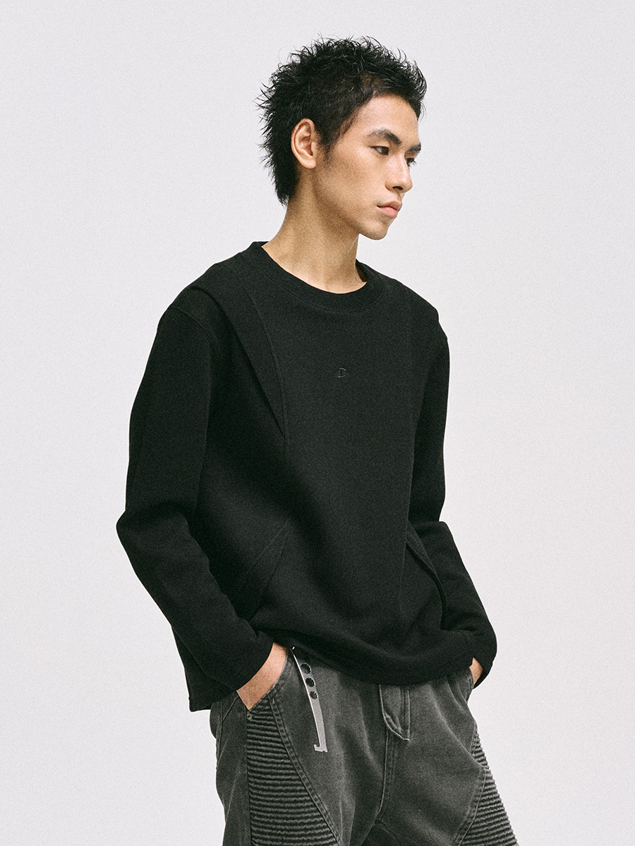 Foam-Knit Articulated Long Sleeve Top