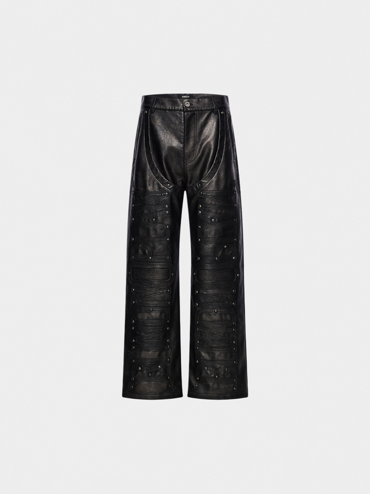 Distressed Leather Pants