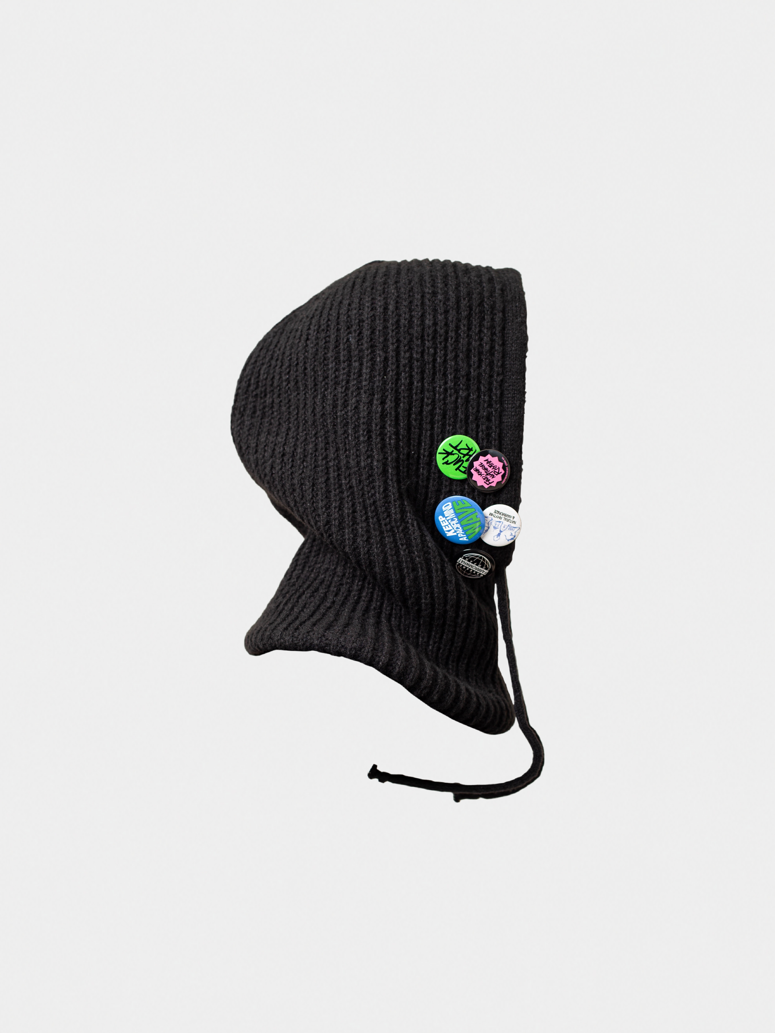 "Fararchive" Knit Drawstring Hood
