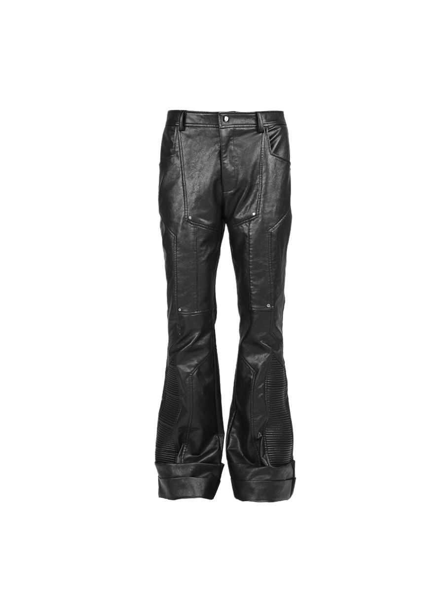 Cracked Leather Textured Pants
