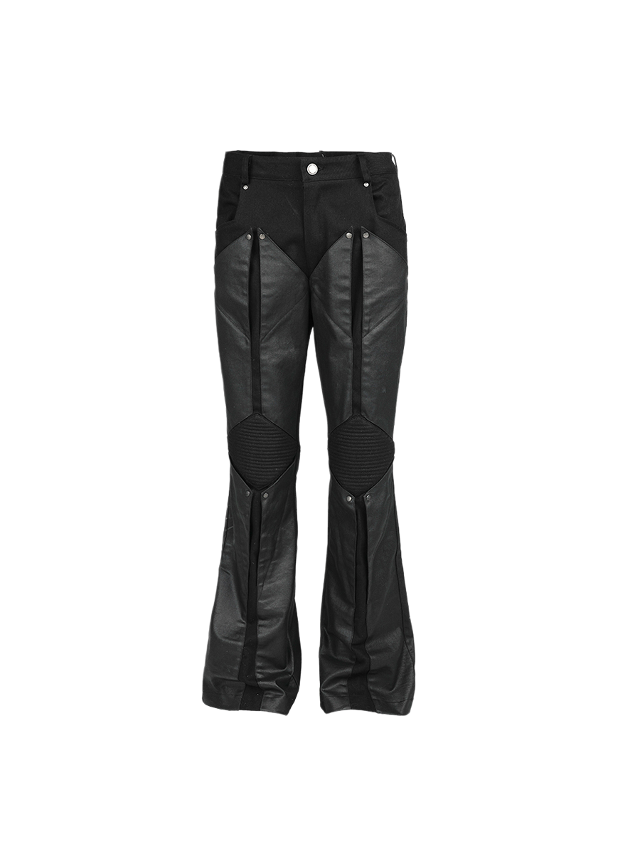 [Sold Out] Overlapping Scale-Paneled Waxed Denim Pants