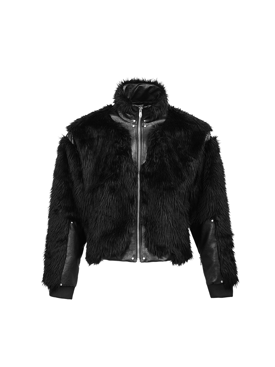 [Sold Out] Waterfall Wool and Leather Paneled Padded Jacket