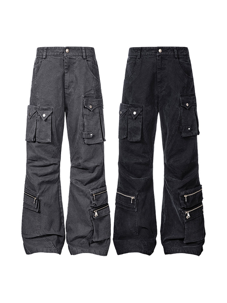 Crack Wash Shell Cargo Pants