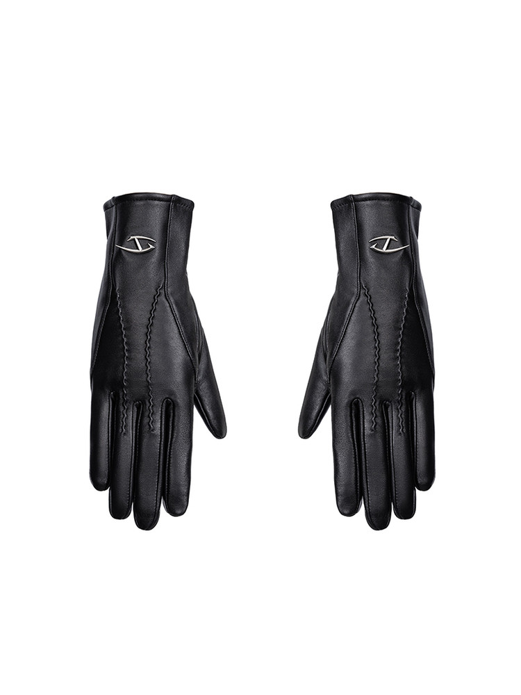 Black Domain Lambskin Leather Gloves
