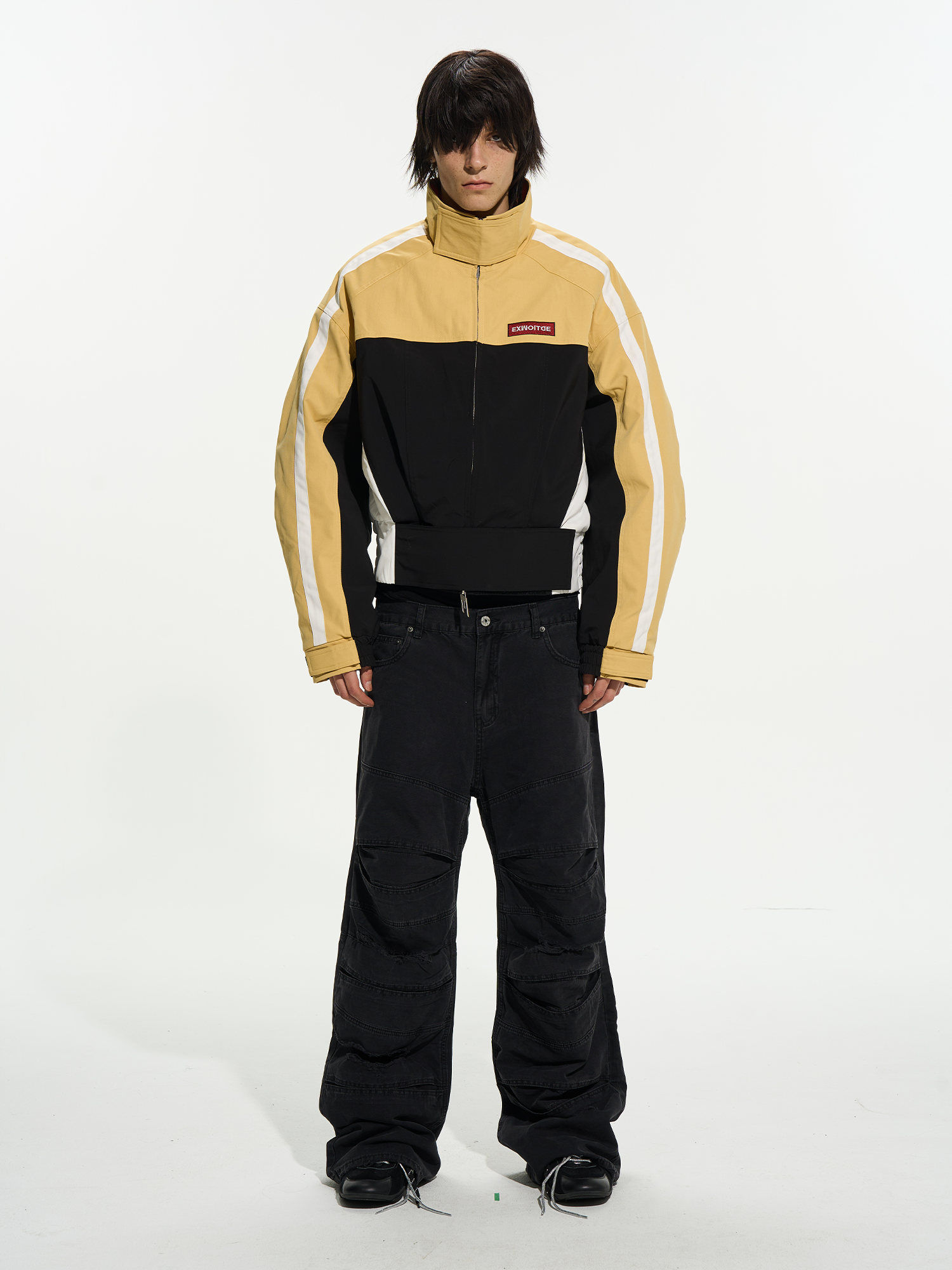 Color-Block Oversized Sport Cotton Jacket