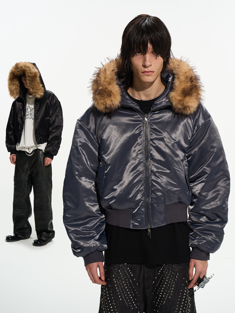 Detachable Fur-Trimmed Cotton Jacket