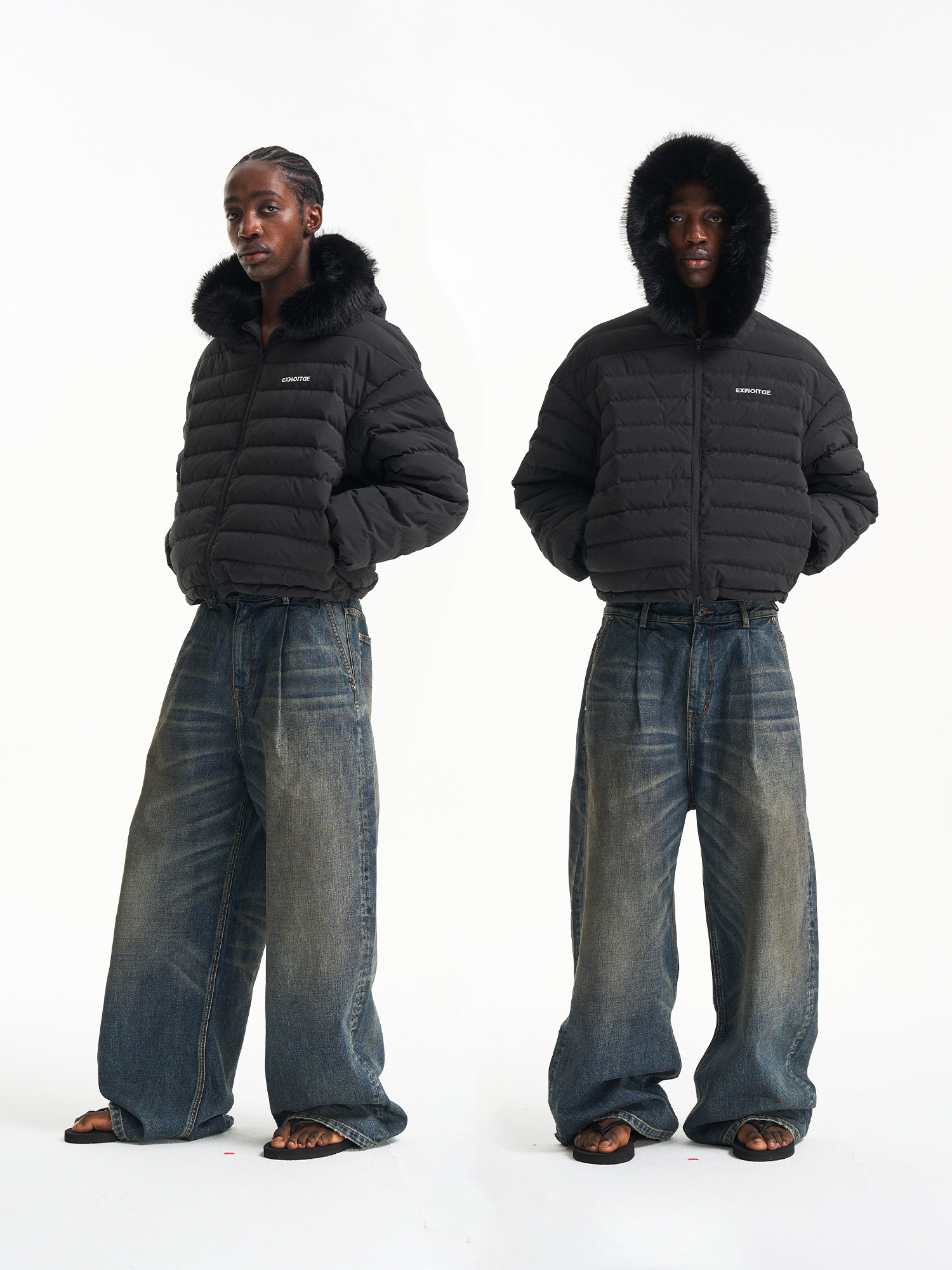 Quilted Oversized Detachable Fur Collar Puffer