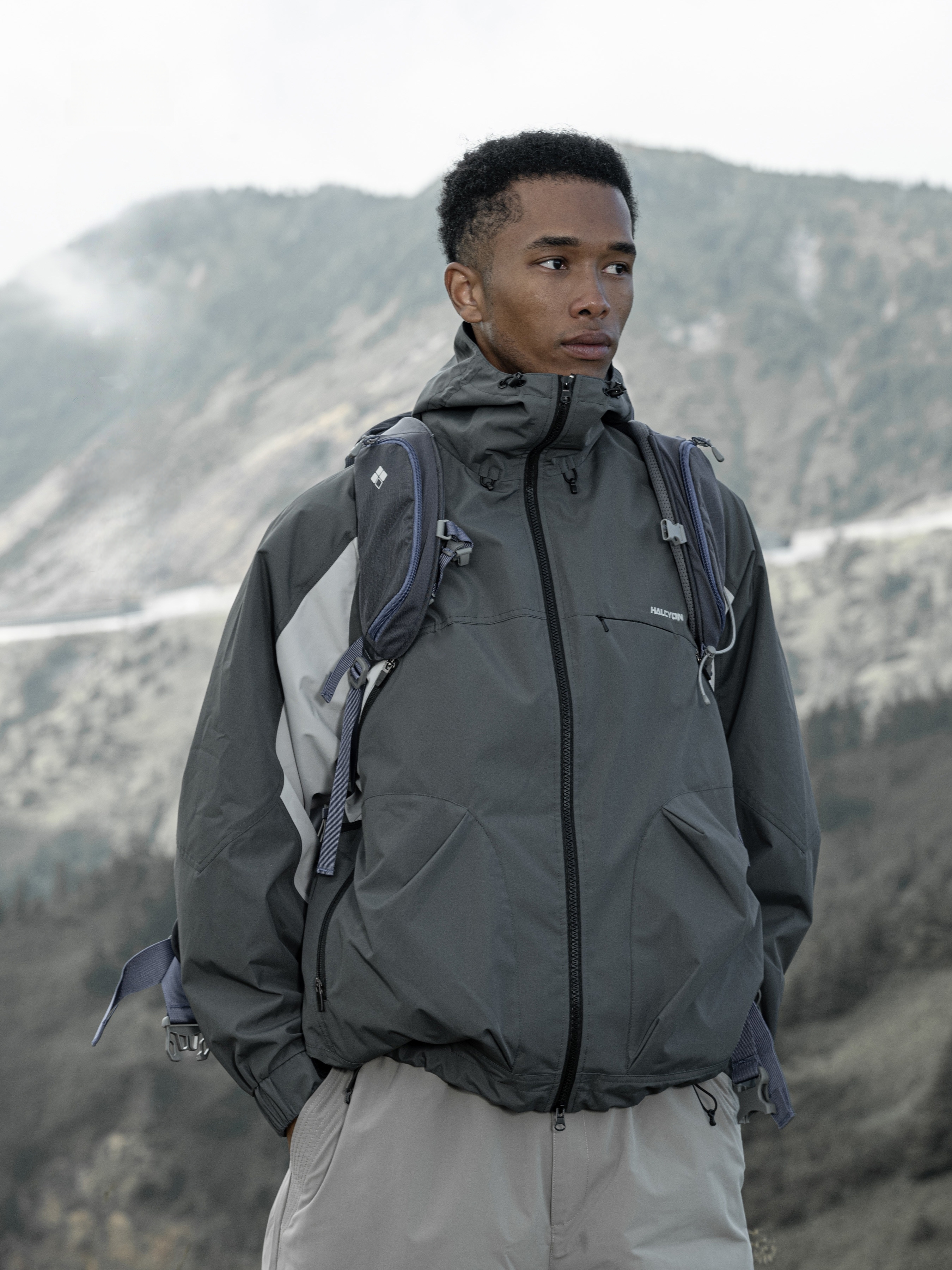 Color-Block Windproof & Water-Repellent Hooded Jacket