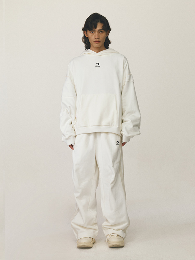 Side-Stripe Embroidered Wide-Leg Sweatpants