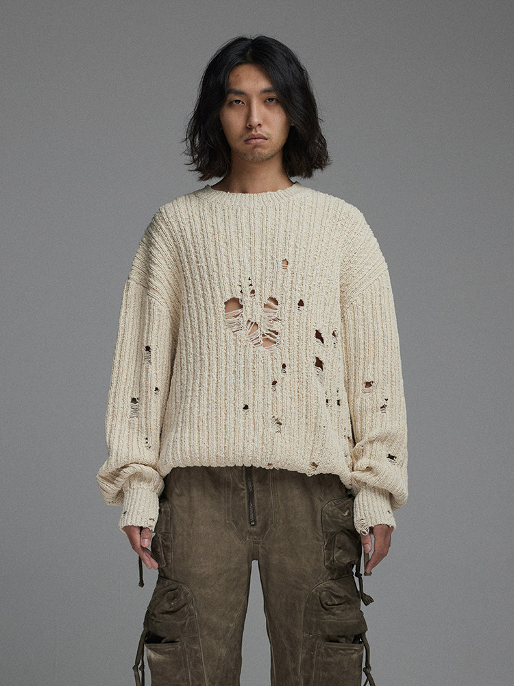 Deconstructed Wormhole Knit Sweater