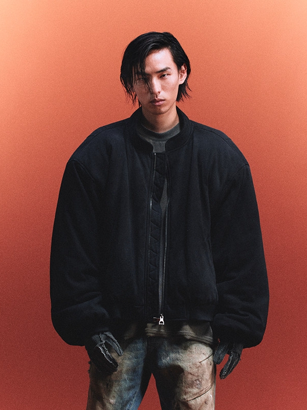 Oversized Shoulder-Padded Jacket