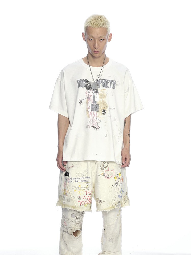 Tears of God Print Short Sleeve Tee