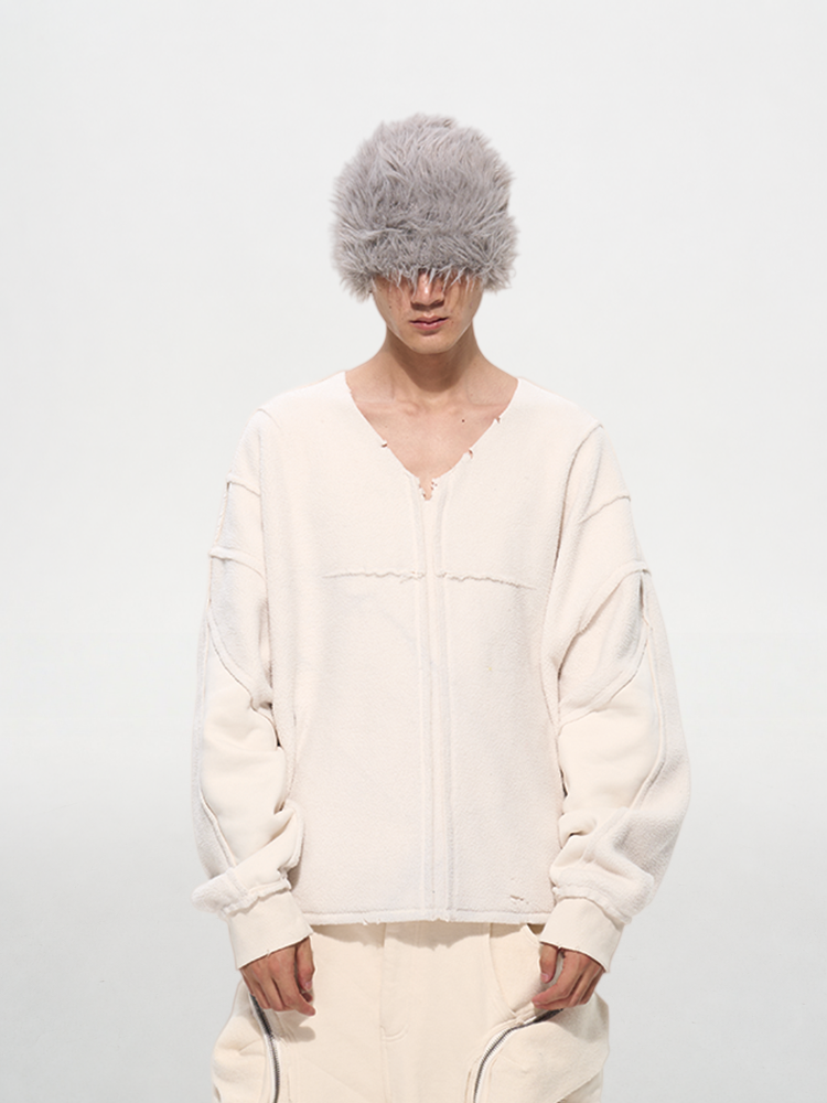 SAVAGES V-Neck Fleece Sweatshirt