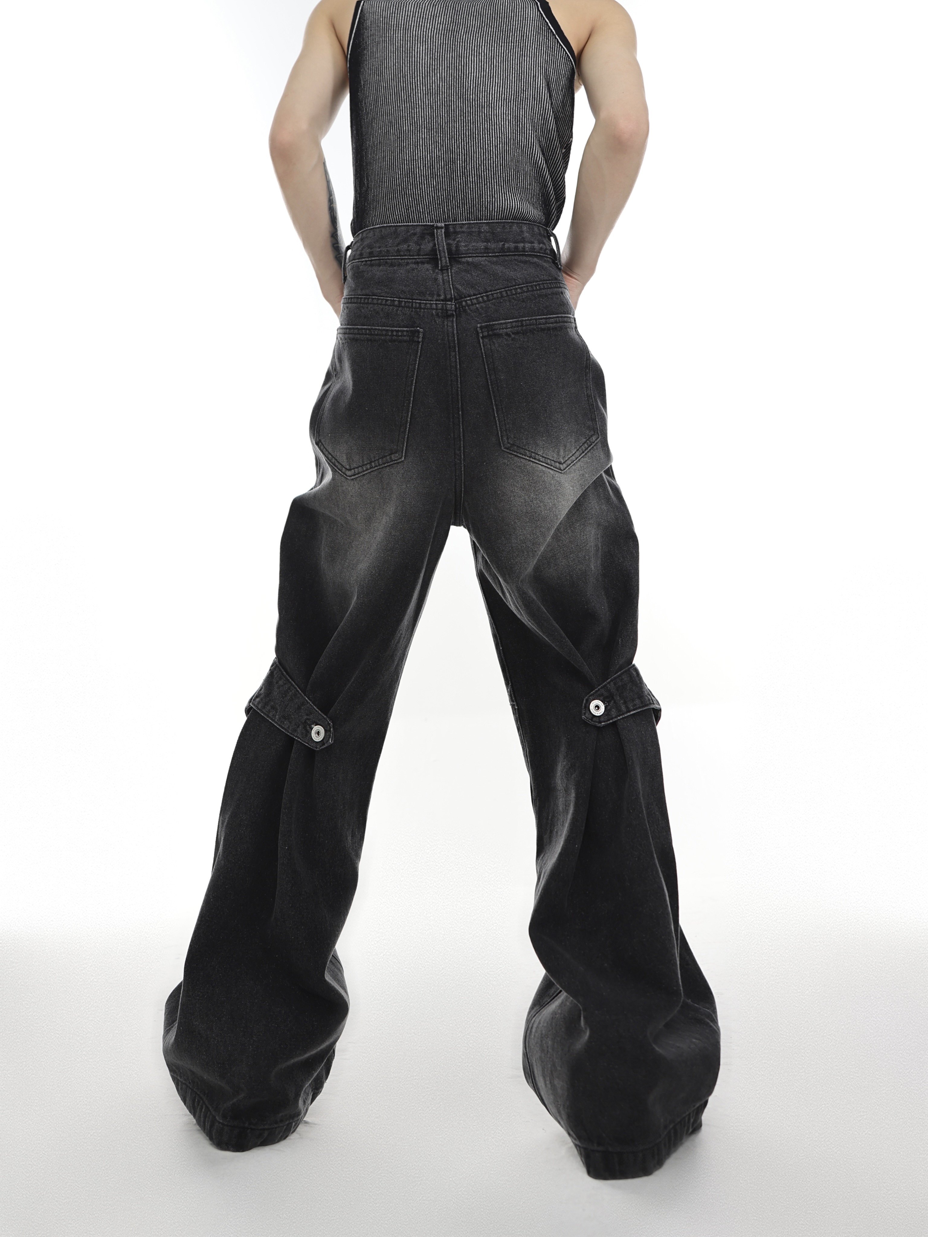 Washed Distressed Deconstructed Jeans