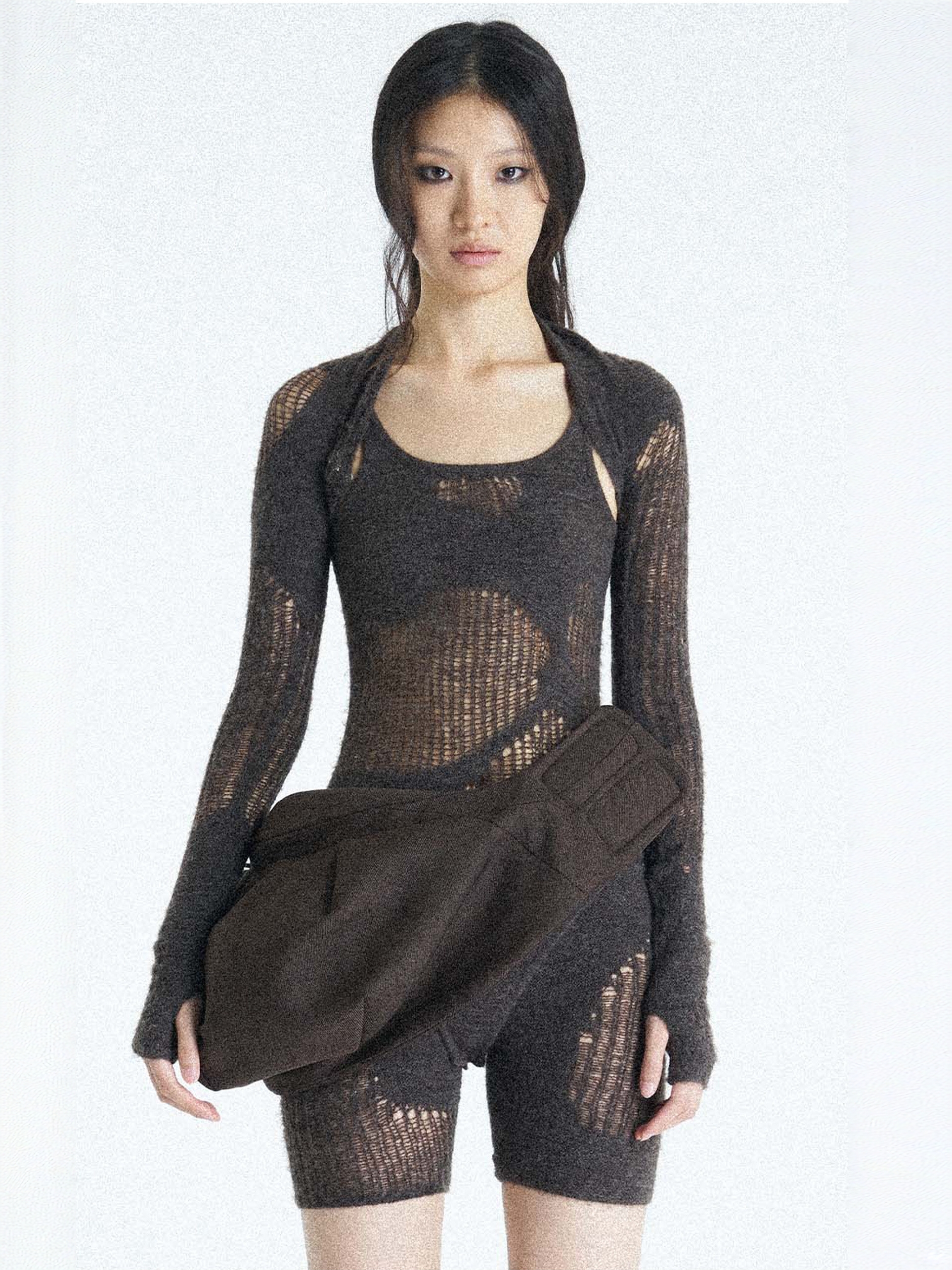 Topographic Pattern Knit Top