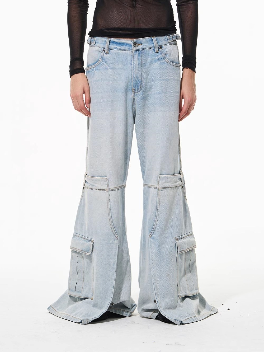 BLINDNOPLAN Dual Opening Visual Light Wash Denim Pants