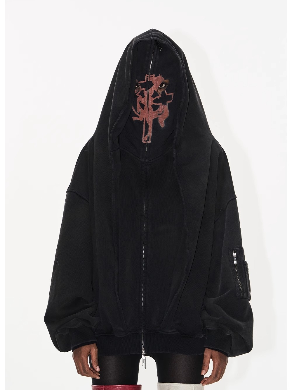 EXITMODE BY BLINDNOPLAN Crusader Horse Mask Washed Hoodie