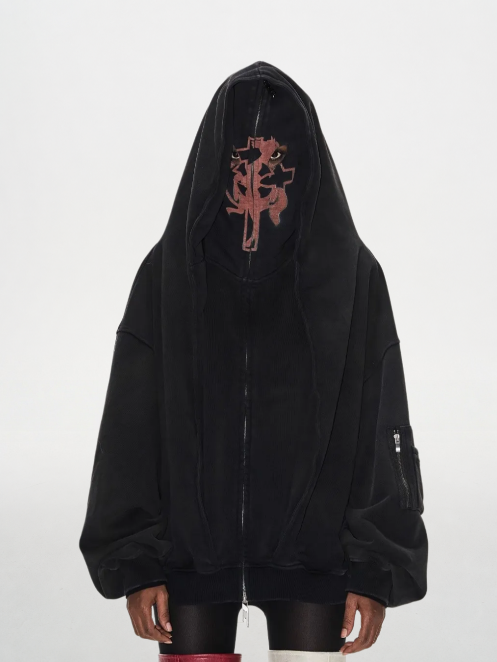 Crusader Horse Mask Washed Hoodie