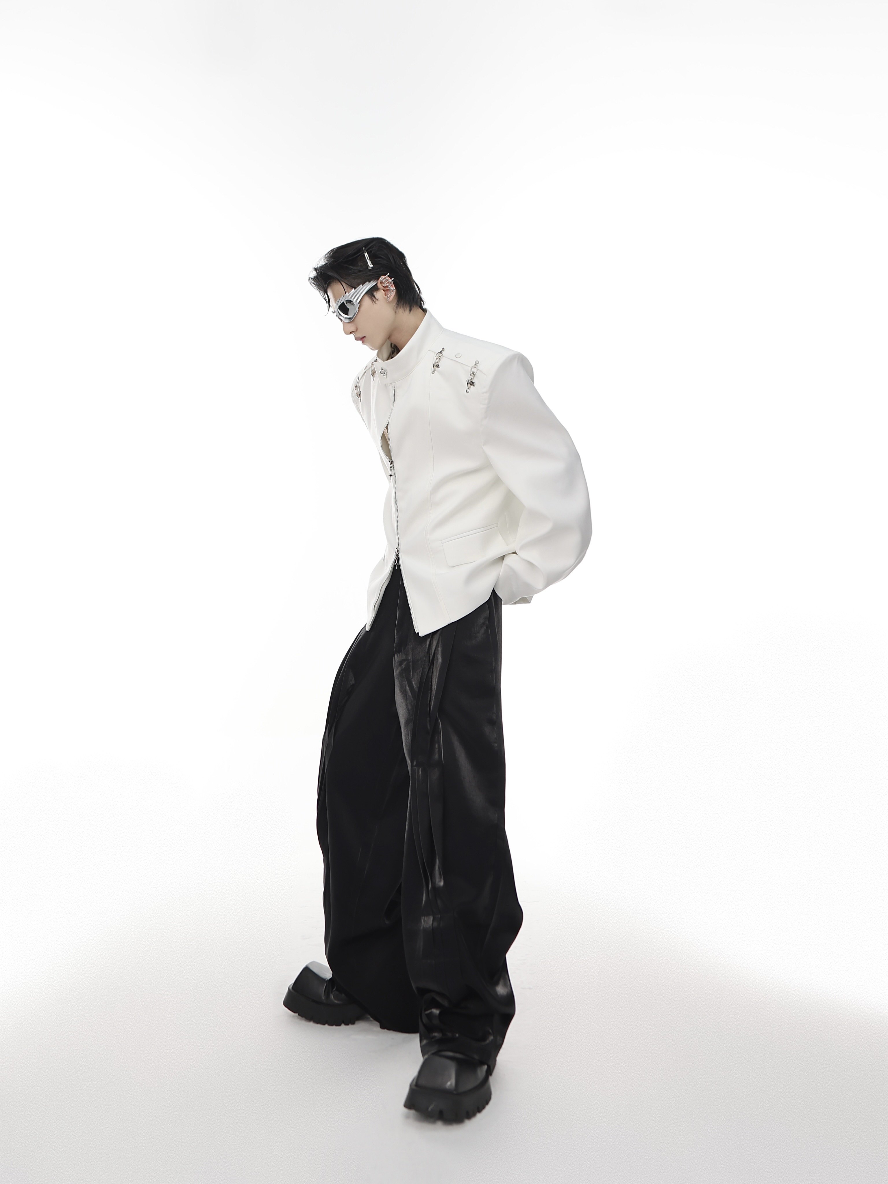 Stand Collar Airplane Buckle Jacket