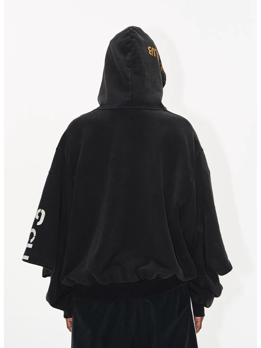 EXITMODE BY BLINDNOPLAN Distressed Embroidered Dual-Sleeve Hoodie