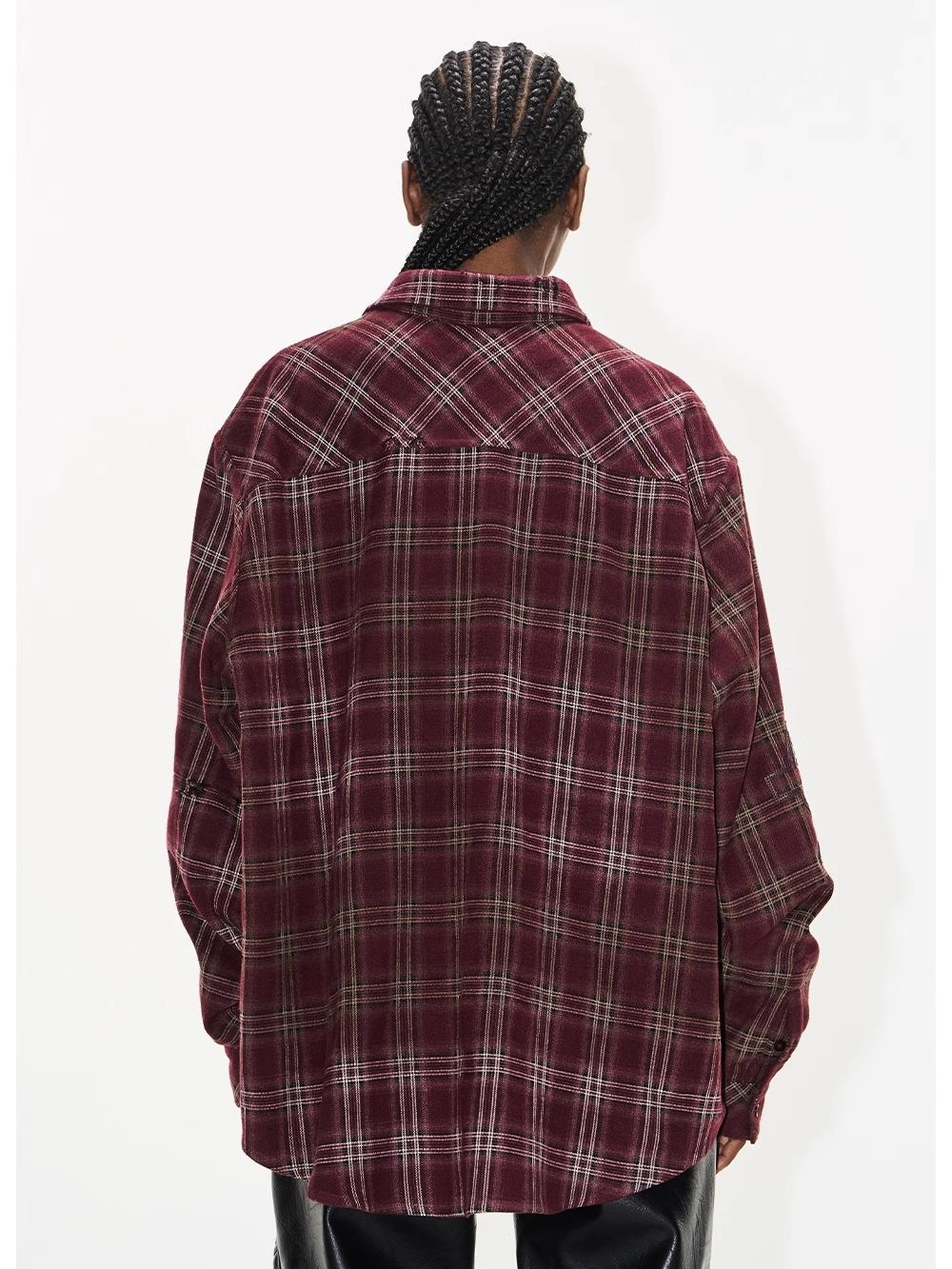 EXITMODE BY BLINDNOPLAN Washed Distressed Cross Warhorse Plaid Shirt