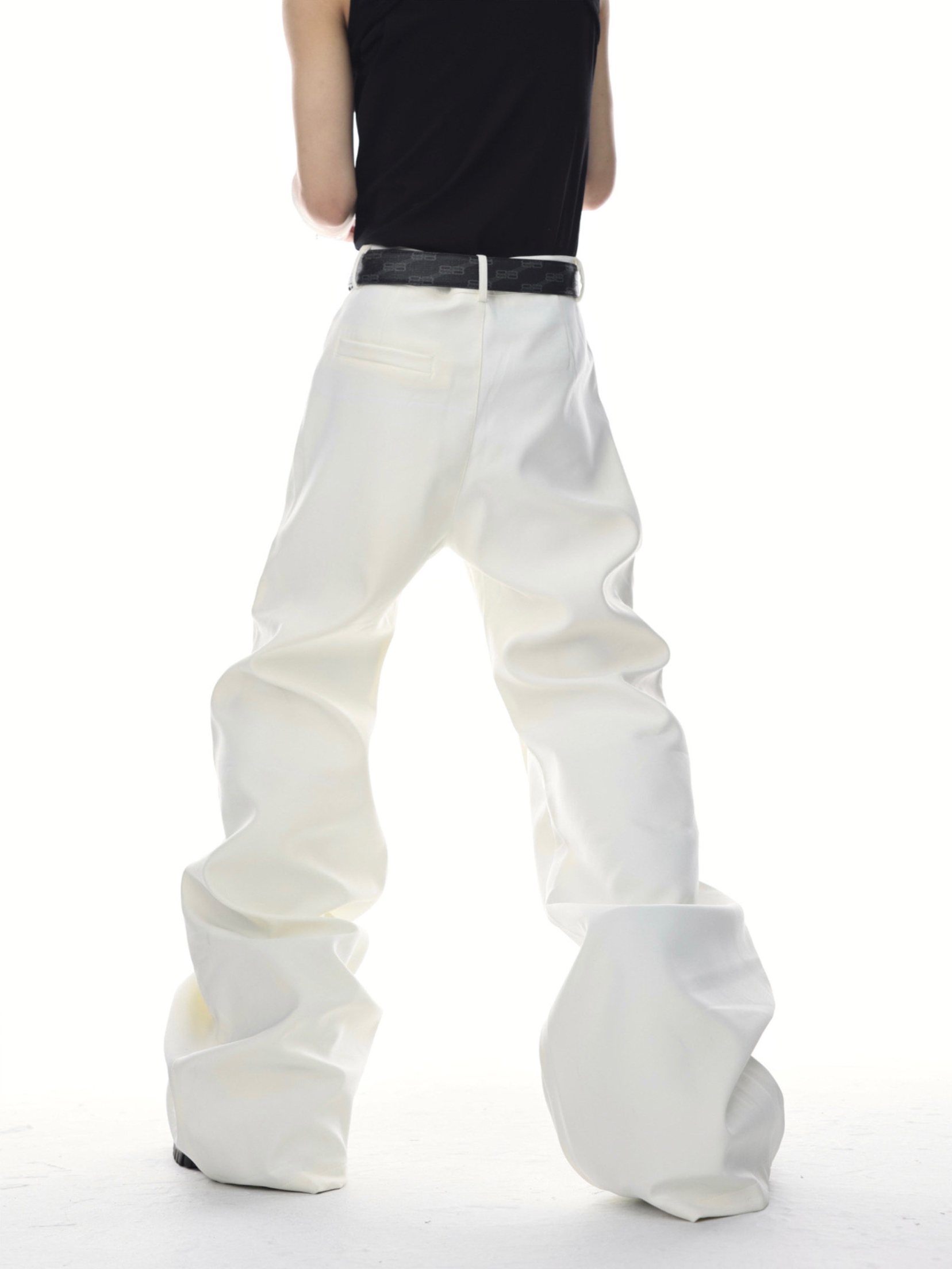 Paneled Deconstructed Slim Micro-Flare Trousers