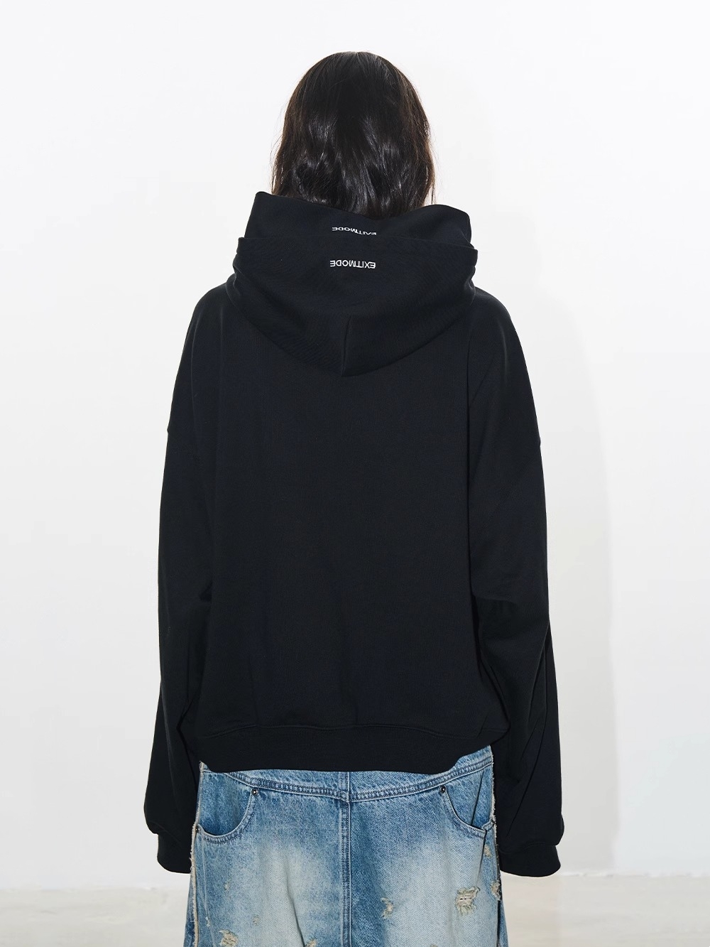EXITMODE BY BLINDNOPLAN 24AW Fake Double-Layered Printed Hoodie