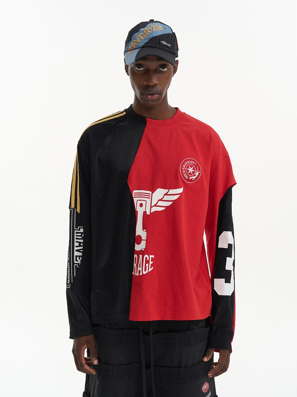 Raw-Edge Panel Print T-Shirt