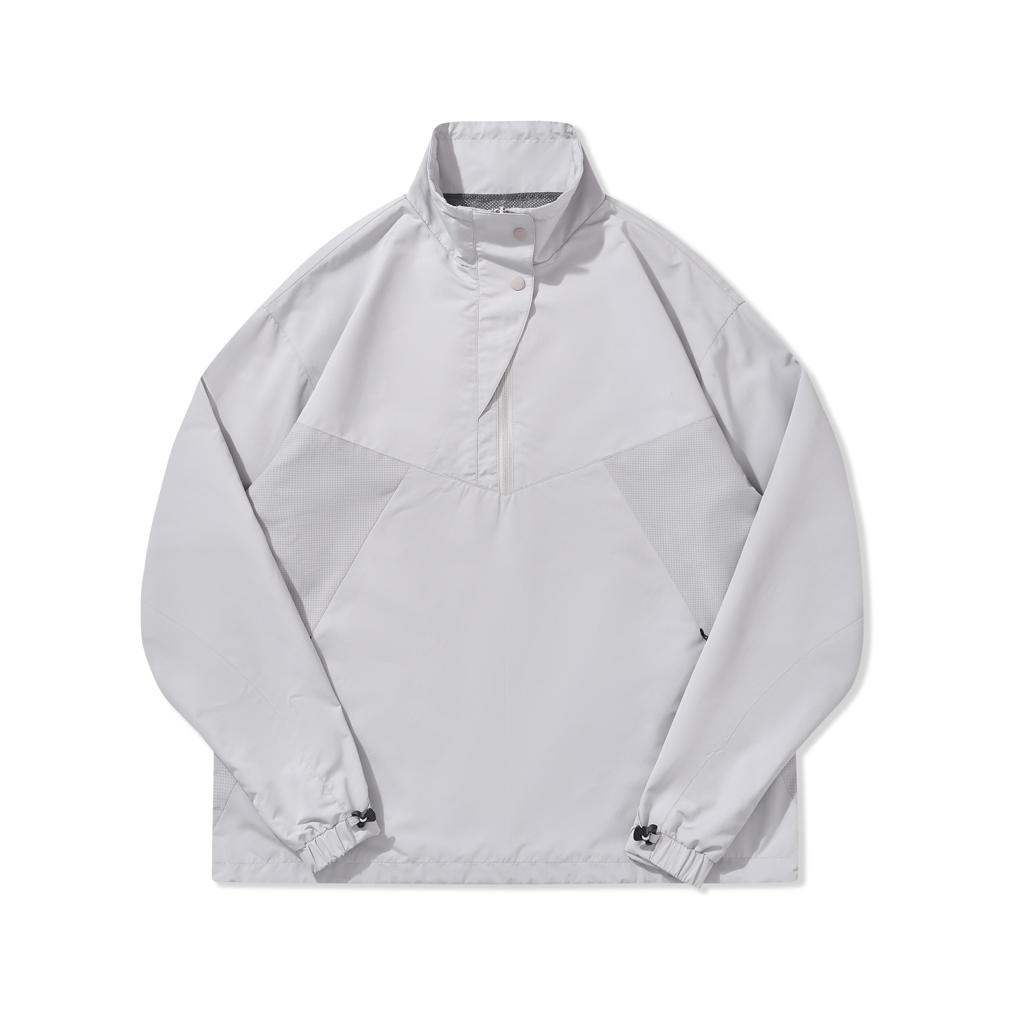 Windproof & Water-Repellent Half-Zip Color-Block Stand Collar Jacket