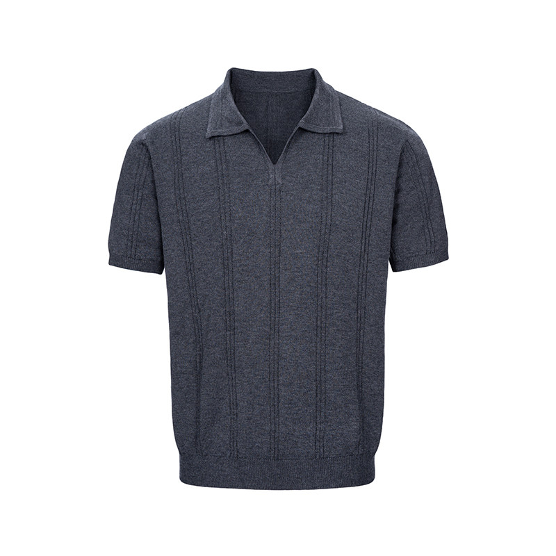 Seagull Neck Wool Short Sleeve