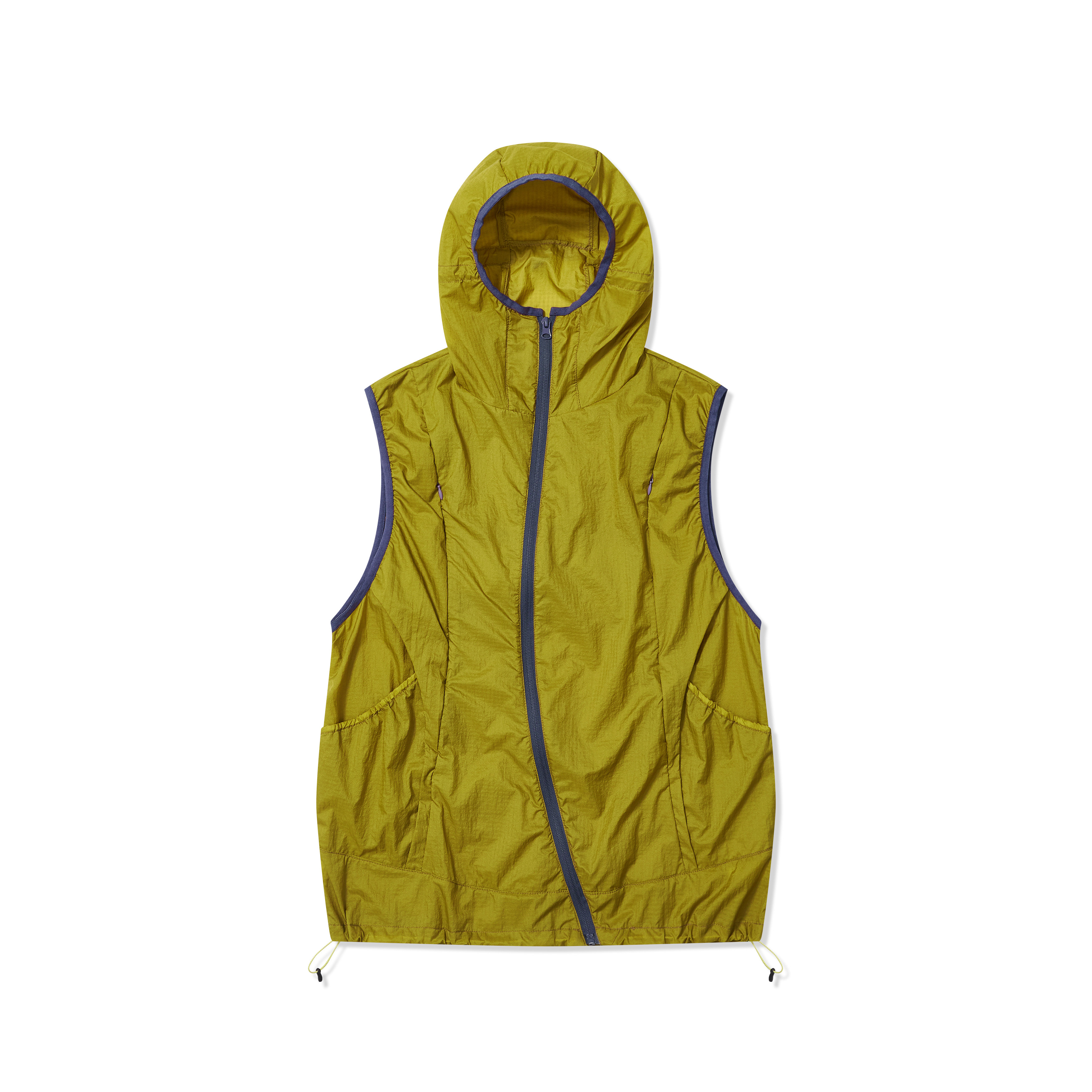 Ripstop Asymmetric Placket Sun-Protective Hooded Vest