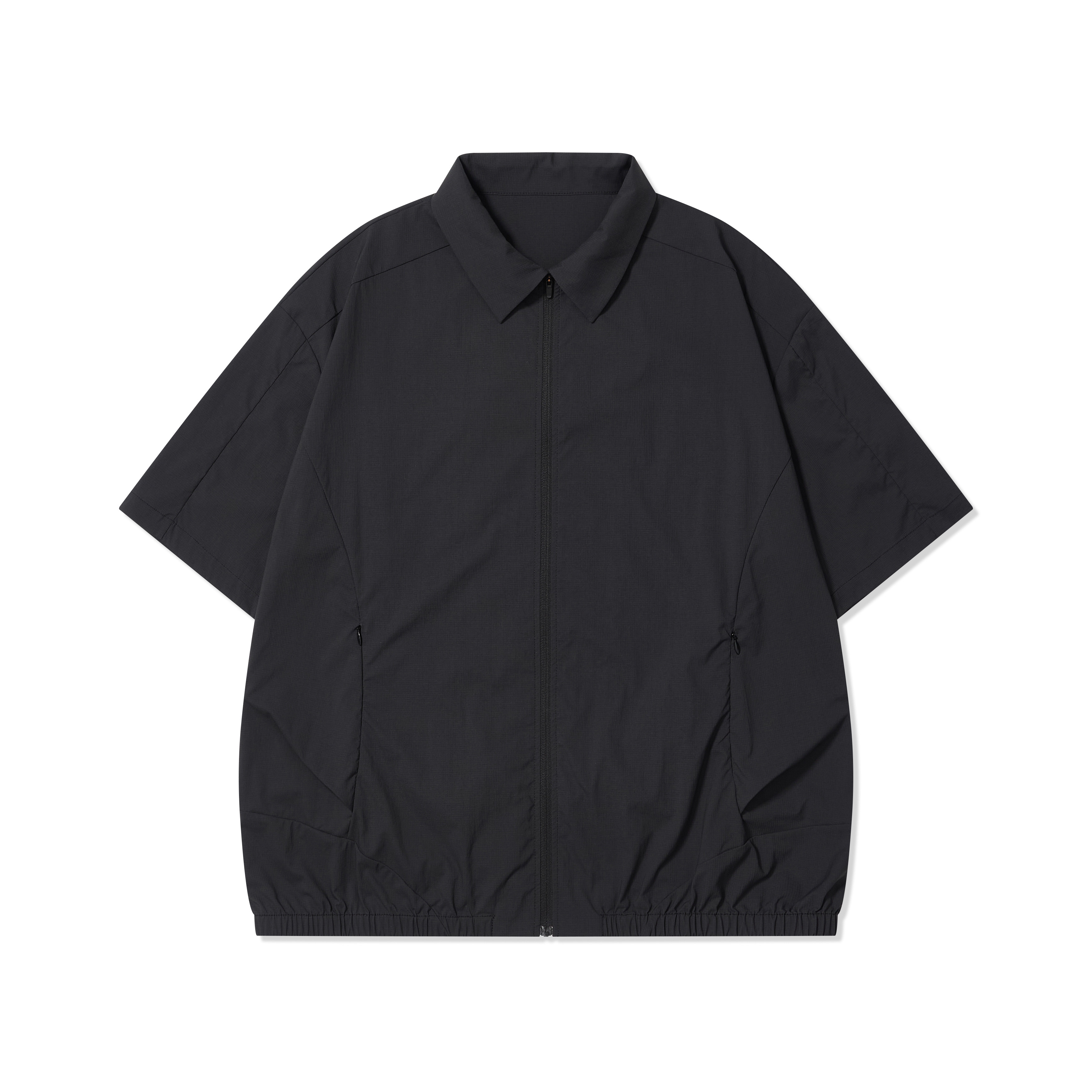 Check-Texture Quick-Dry Short Sleeve Shirt