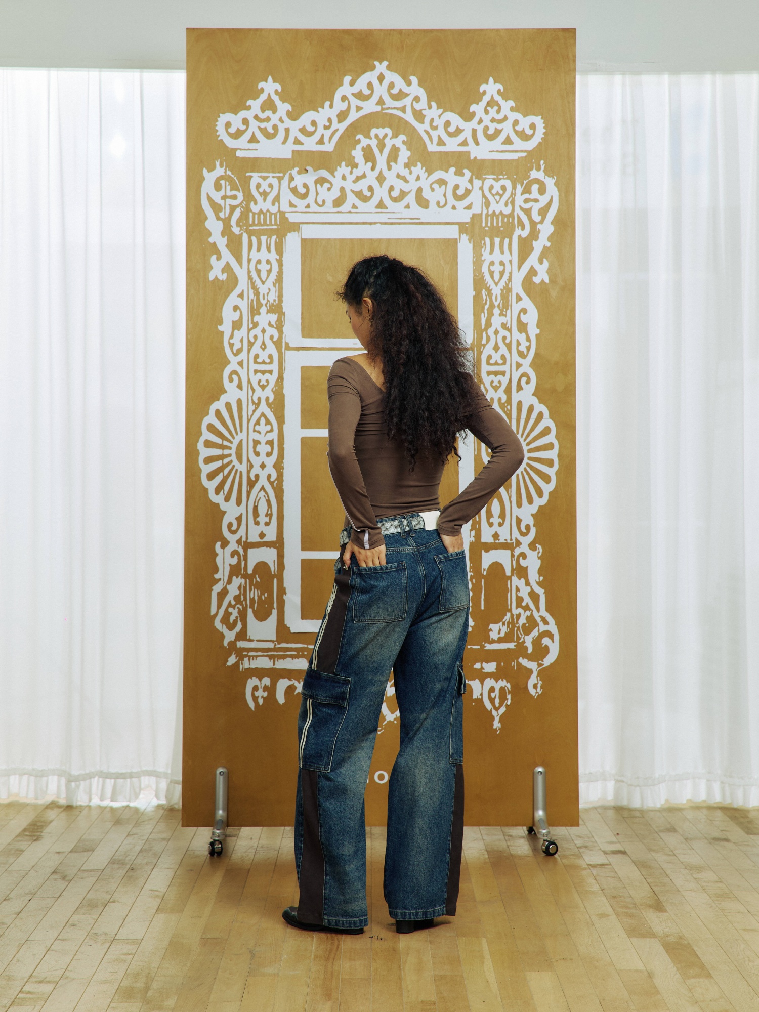 Striped Decorative Jeans