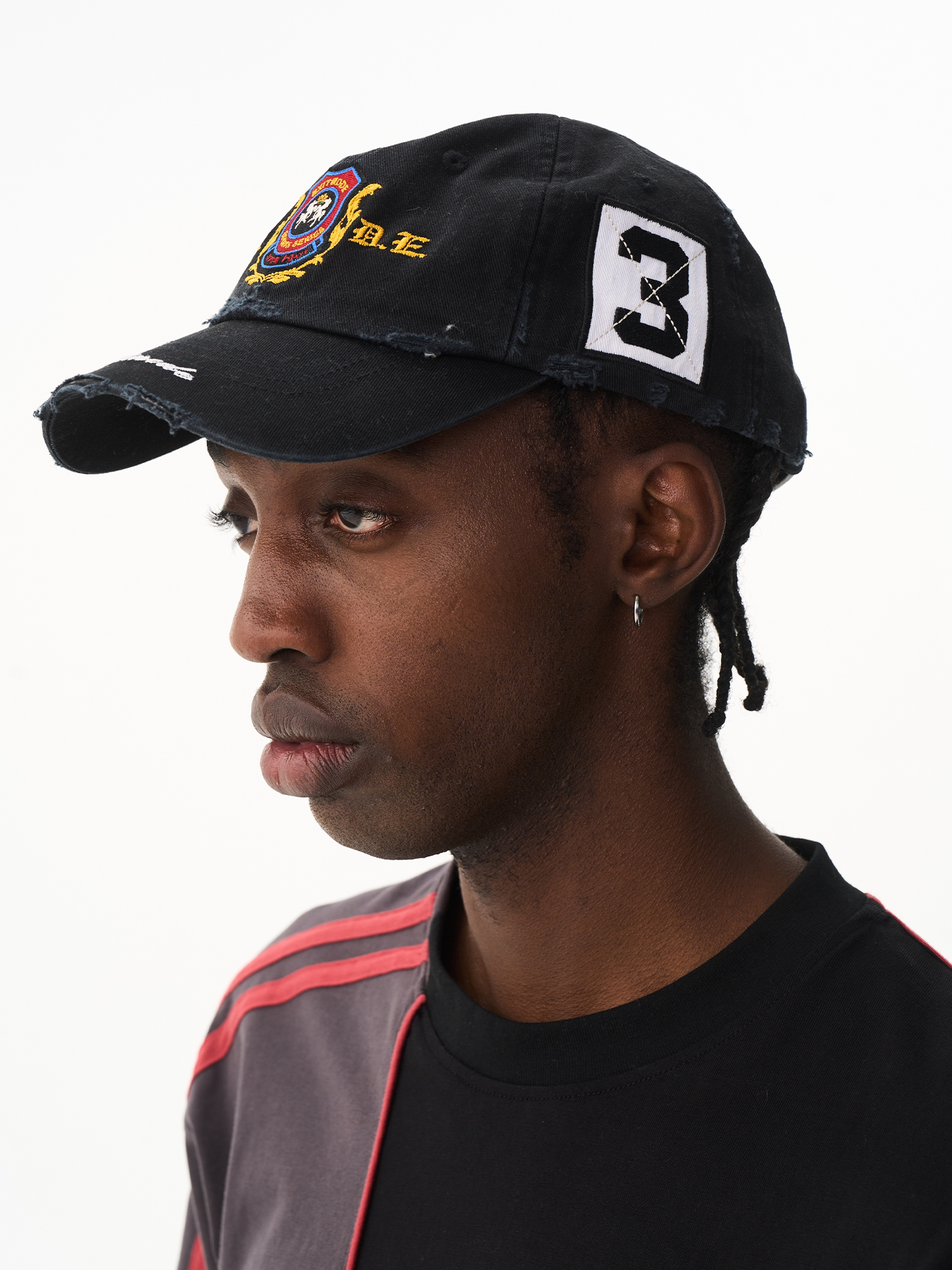 Washed Distressed Embroidered Patch Baseball Cap
