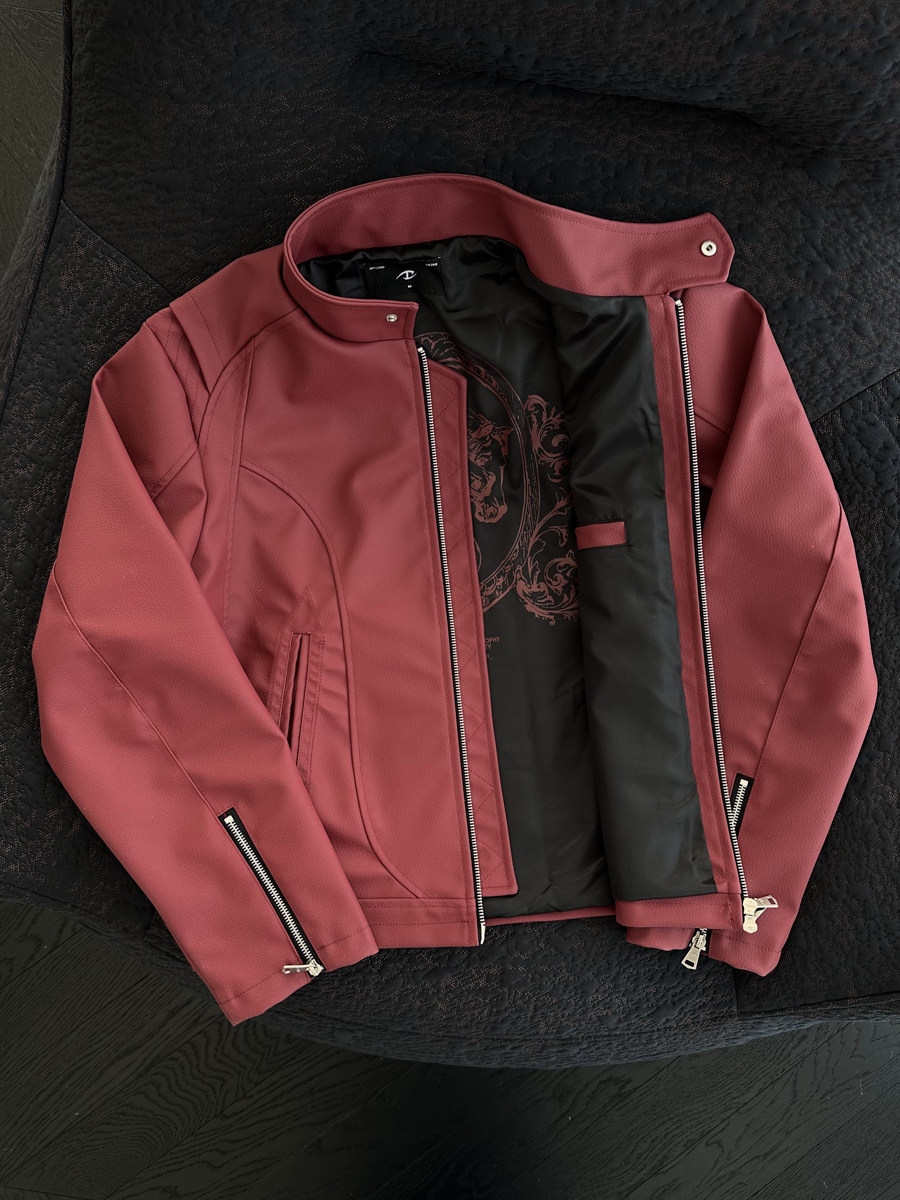 Crimson Blade Black-Red Rafa Leather Jacket