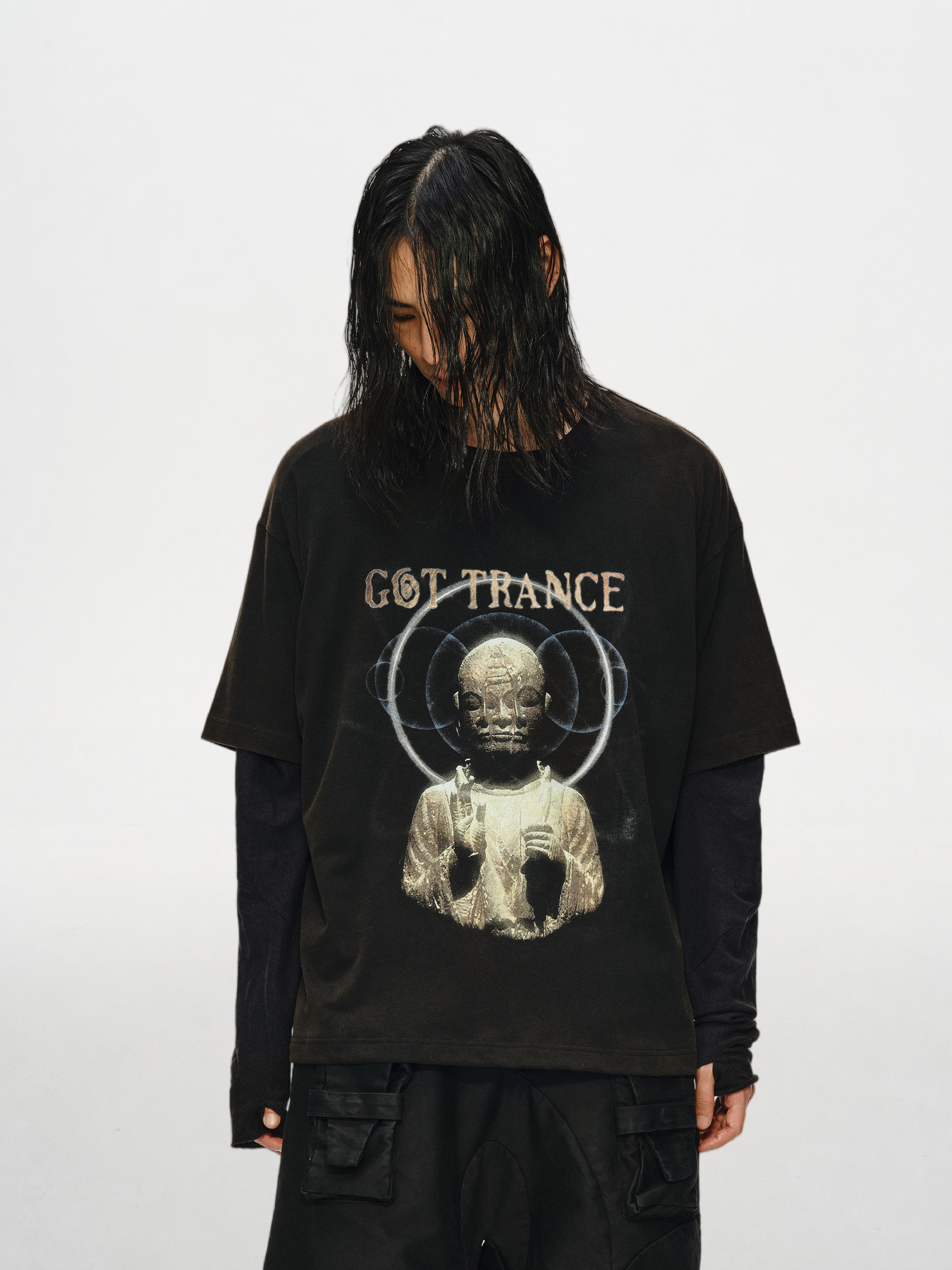 Cracked-Face Buddha Statue T-Shirt