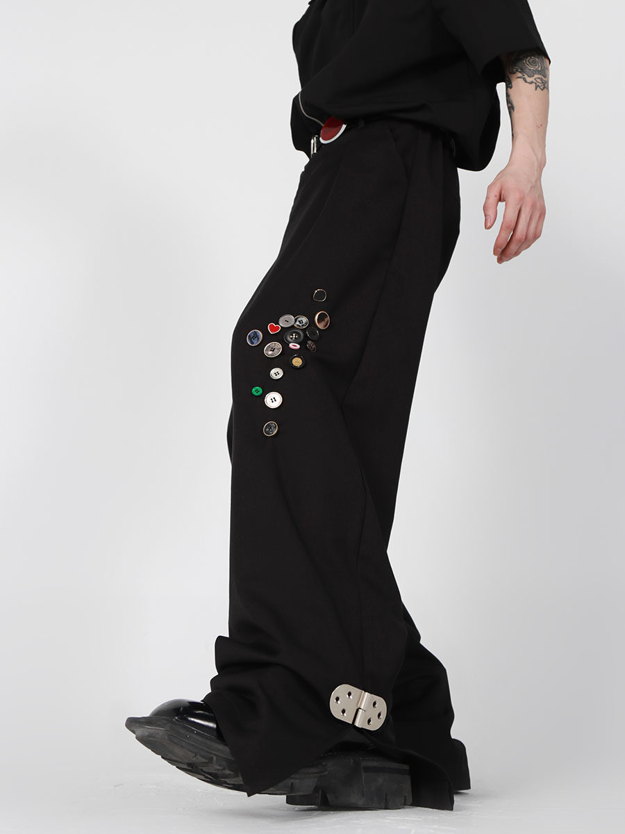 Metal Button Dress Trousers