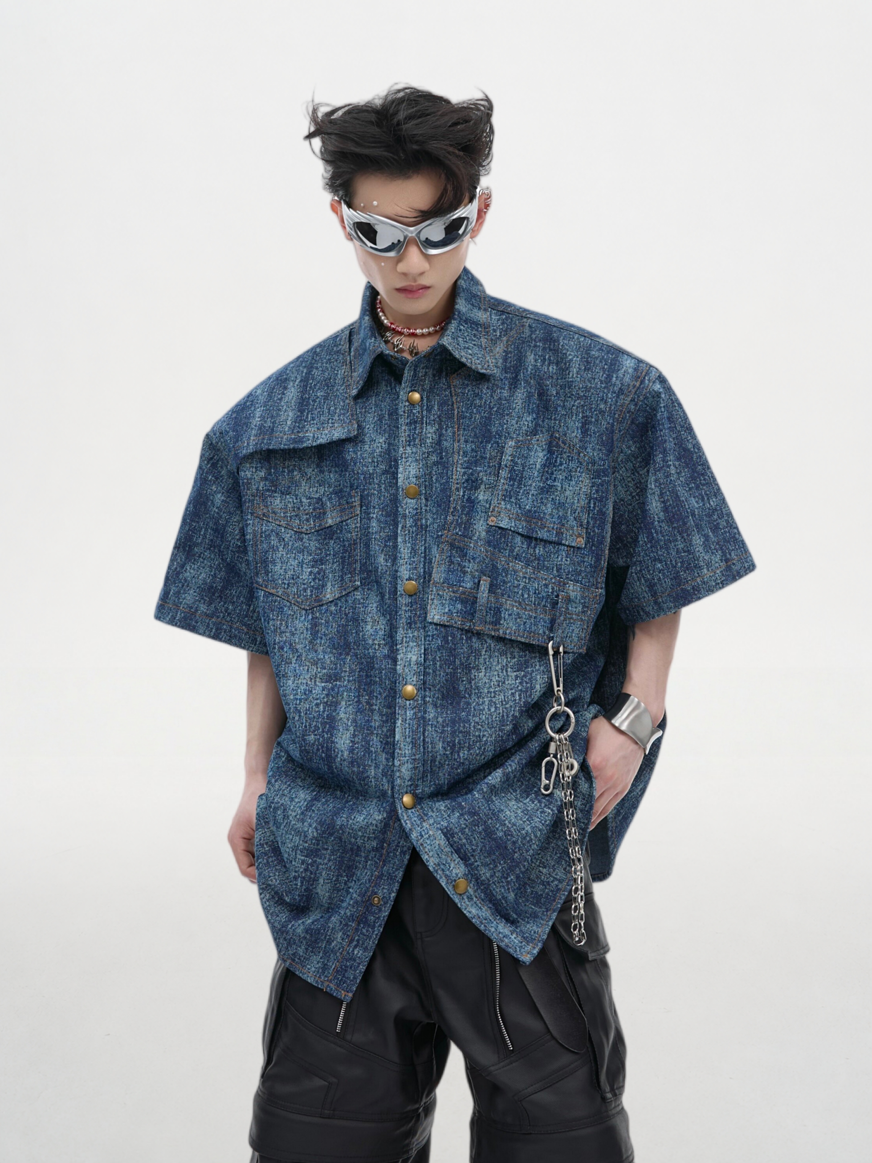 Deconstructed Tie-Dye Polo Short Sleeve Tee